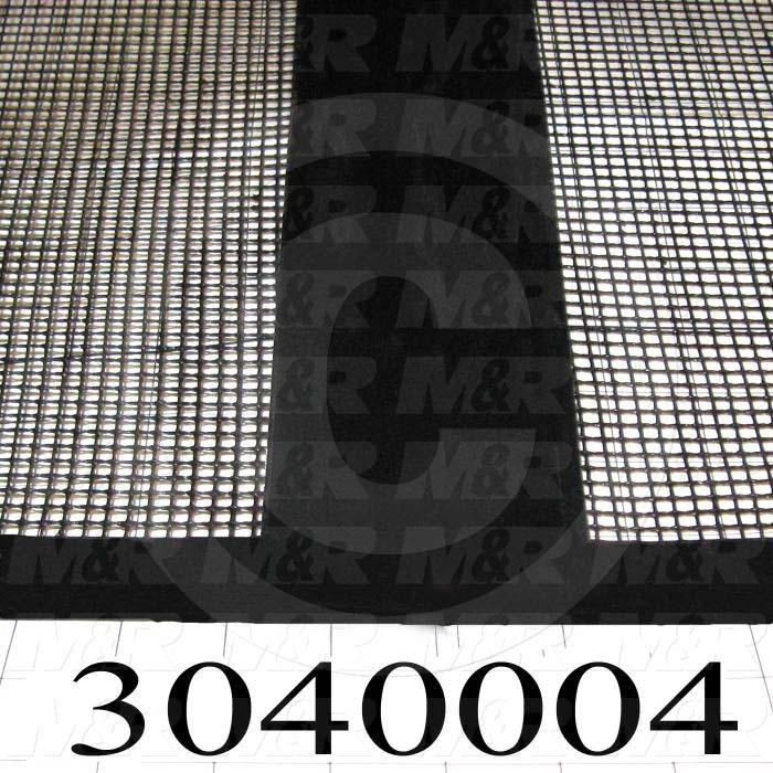 Mesh Conveyor Belt, Fiberglass, Black, With Flap, 24" Width, 170" Length