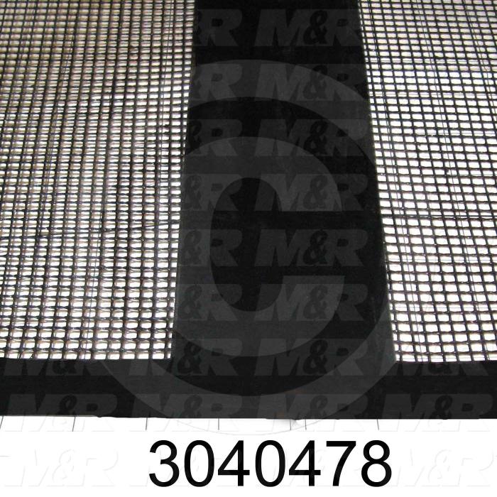 Mesh Conveyor Belt, Fiberglass, Black, With Flap, 24" Width, 180 in. Length