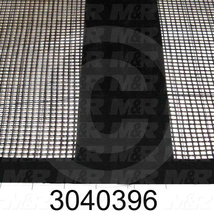 Mesh Conveyor Belt, Fiberglass, Black, With Flap, 24" Width, 238 in. Length