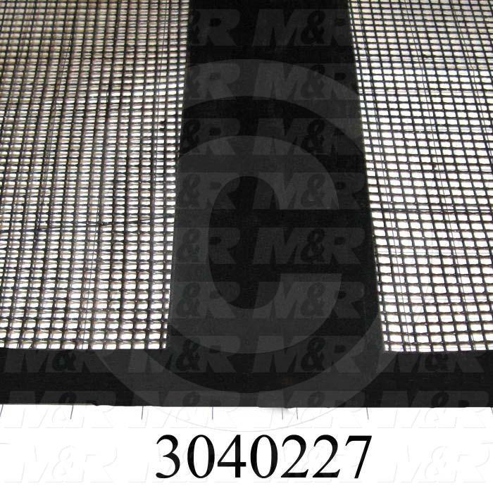 Mesh Conveyor Belt, Fiberglass, Black, With Flap, 24" Width, 288 in. Length