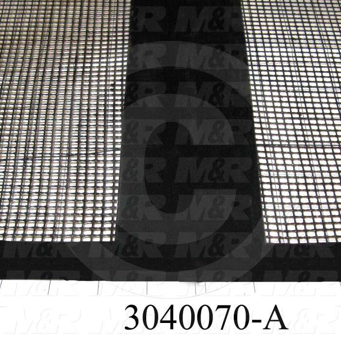 Mesh Conveyor Belt, Fiberglass, Black, With Flap, 30" Width, 864" Length