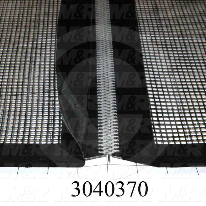 Mesh Conveyor Belt, Fiberglass, Black, With Flap, 36 in. Width, 355" Length, 1 Gal.