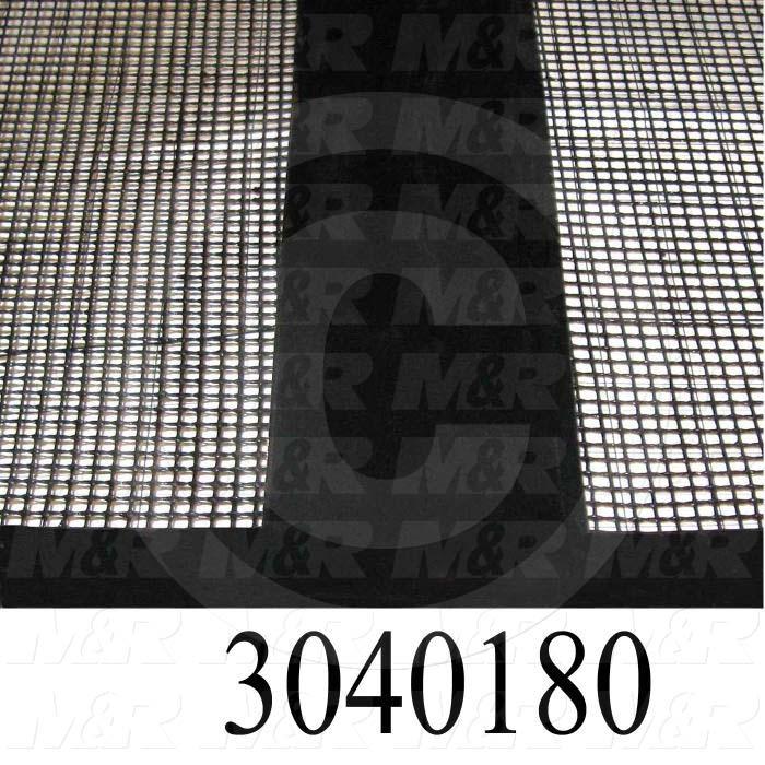 Mesh Conveyor Belt, Fiberglass, Black, With Flap, 36" Width, 120 in. Length, PTFE Coated