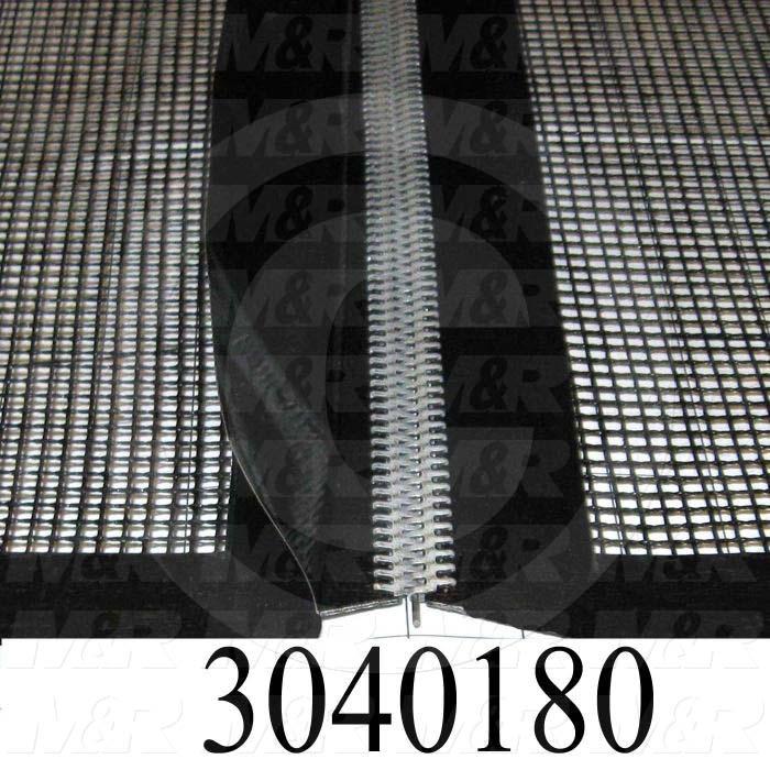 Mesh Conveyor Belt, Fiberglass, Black, With Flap, 36" Width, 120 in. Length, PTFE Coated
