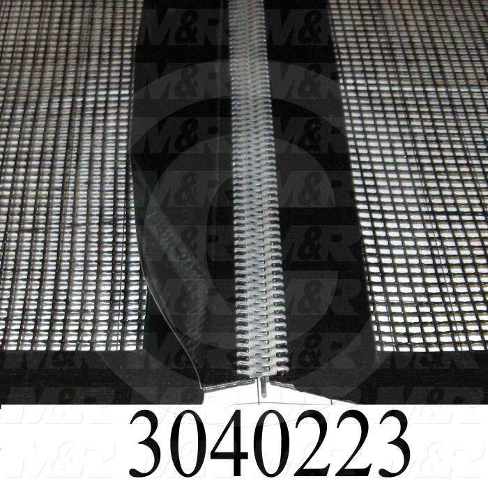 Mesh Conveyor Belt, Fiberglass, Black, With Flap, 36" Width, 240" Length