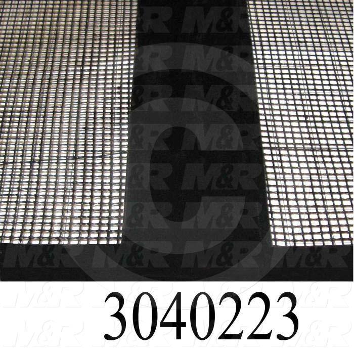 Mesh Conveyor Belt, Fiberglass, Black, With Flap, 36" Width, 240" Length