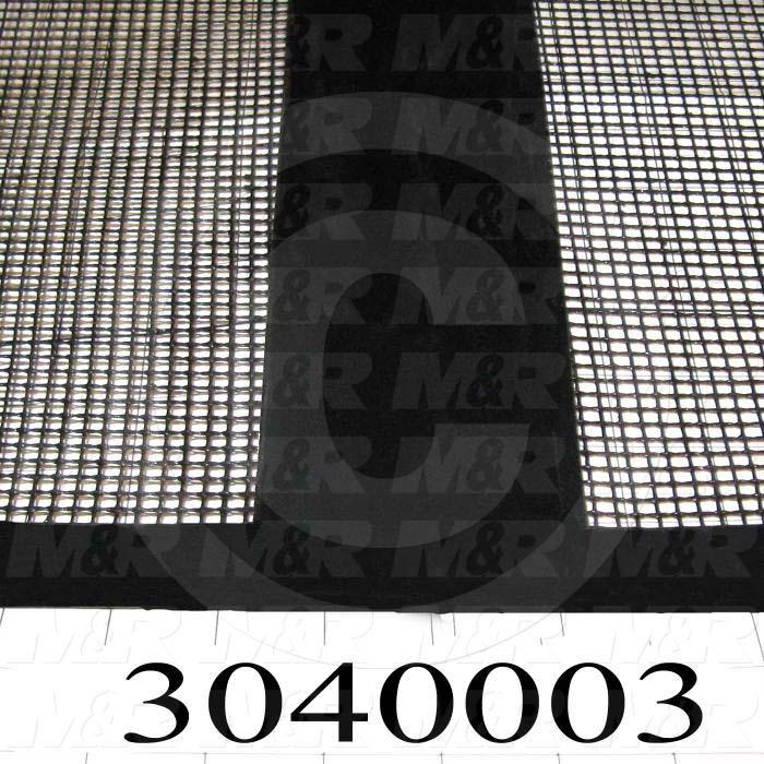 Mesh Conveyor Belt, Fiberglass, Black, With Flap, 36" Width, 256 in. Length