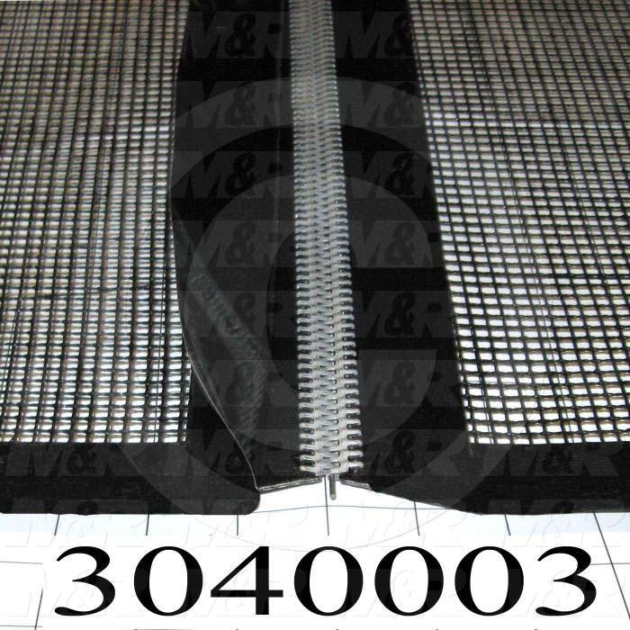 Mesh Conveyor Belt, Fiberglass, Black, With Flap, 36" Width, 256 in. Length