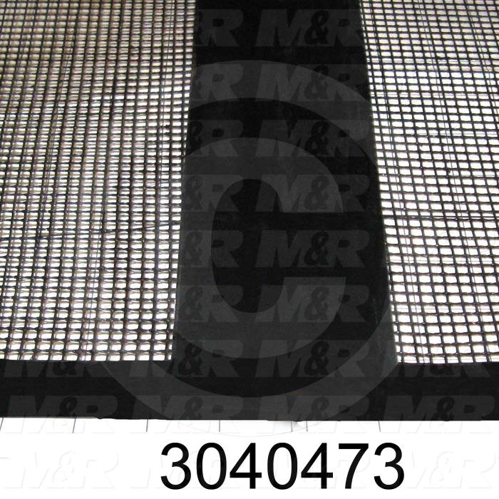 Mesh Conveyor Belt, Fiberglass, Black, With Flap, 36" Width, 304 in. Length