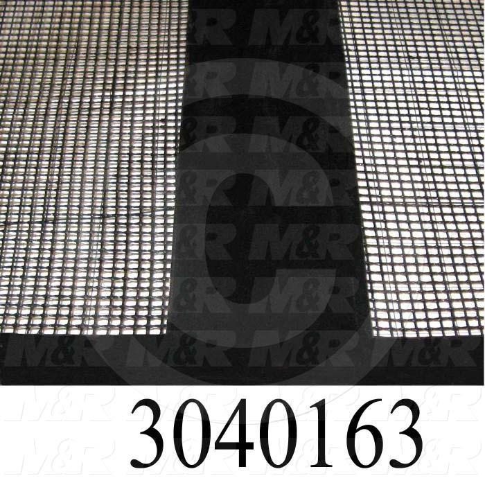 Mesh Conveyor Belt, Fiberglass, Black, With Flap, 36" Width, 328" Length