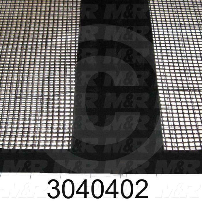 Mesh Conveyor Belt, Fiberglass, Black, With Flap, 36" Width, 352 in. Length