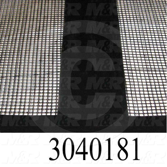 Mesh Conveyor Belt, Fiberglass, Black, With Flap, 36" Width, 384" Length
