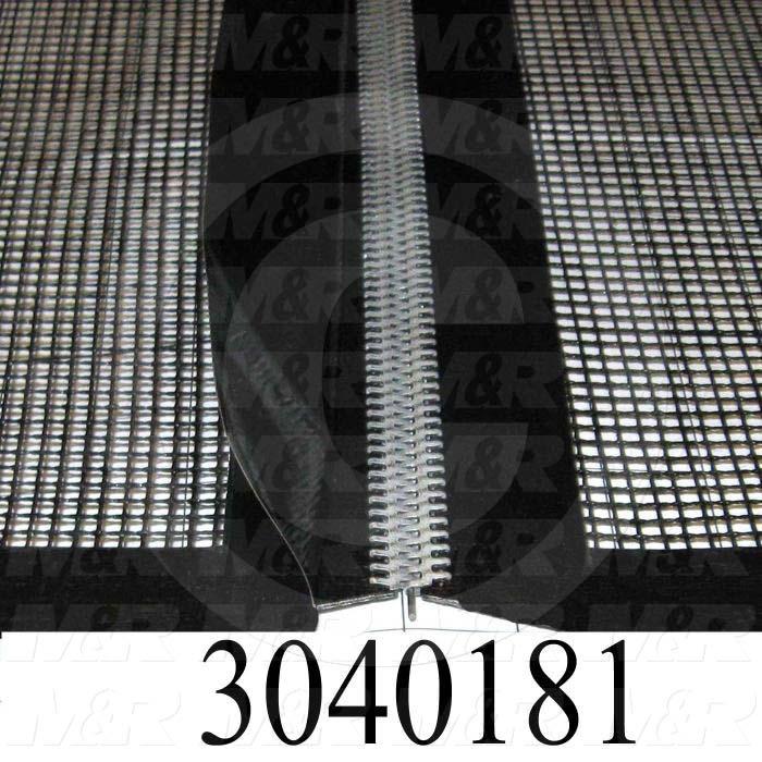 Mesh Conveyor Belt, Fiberglass, Black, With Flap, 36" Width, 384" Length