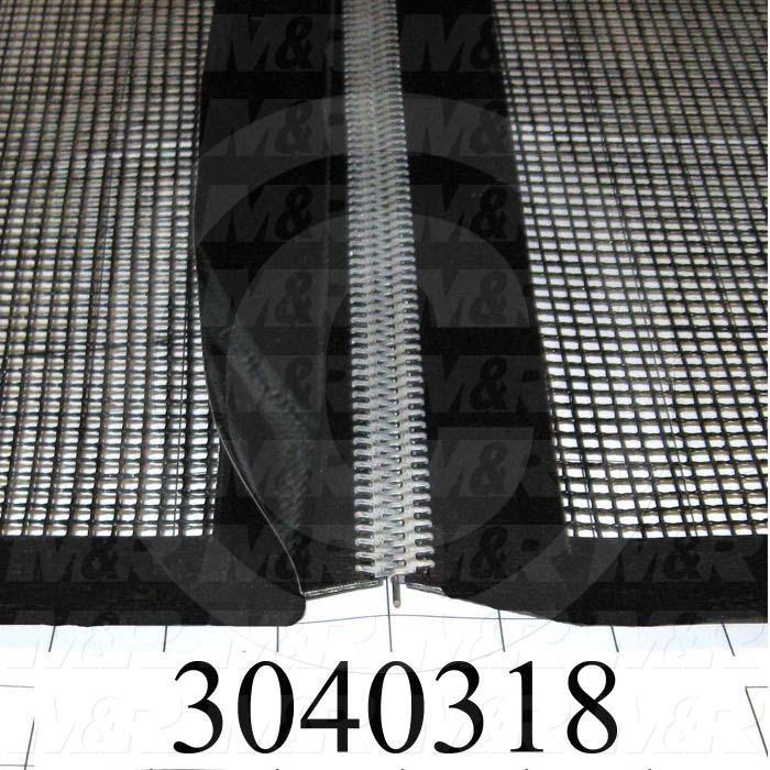Mesh Conveyor Belt, Fiberglass, Black, With Flap, 36" Width, 48 in. Length