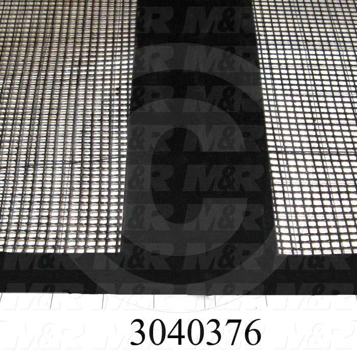 Mesh Conveyor Belt, Fiberglass, Black, With Flap, 38" Width, 444 in. Length