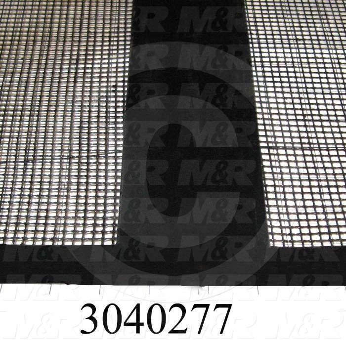 Mesh Conveyor Belt, Fiberglass, Black, With Flap, 38" Width, 492 in. Length