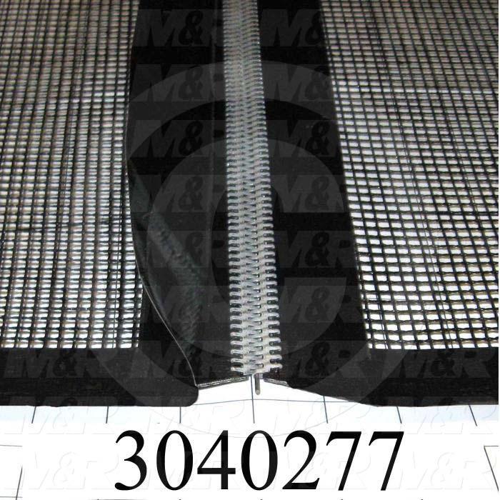 Mesh Conveyor Belt, Fiberglass, Black, With Flap, 38" Width, 492 in. Length