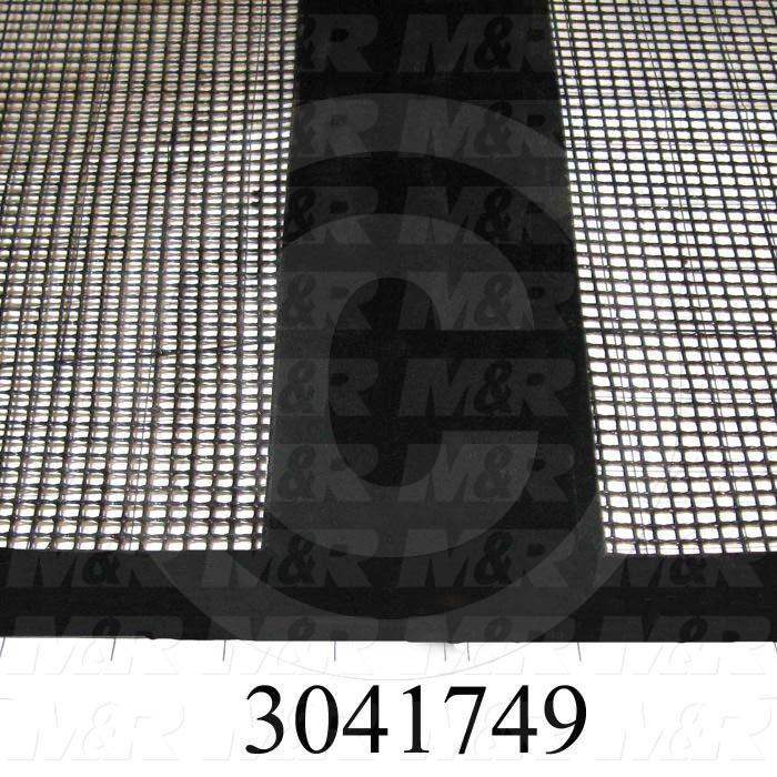 Mesh Conveyor Belt, Fiberglass, Black, With Flap, 38" Width, 576 in. Length