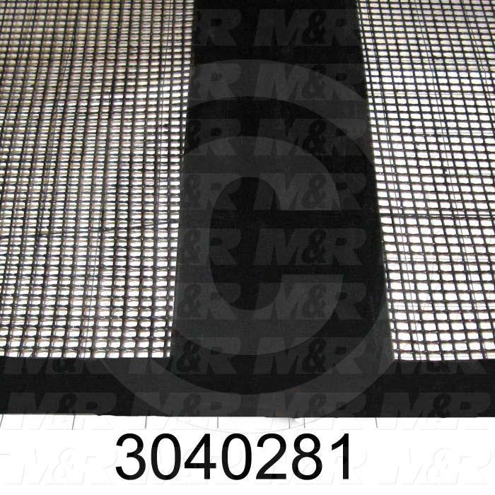 Mesh Conveyor Belt, Fiberglass, Black, With Flap, 38" Width, 588 in. Length