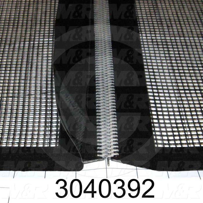 Mesh Conveyor Belt, Fiberglass, Black, With Flap, 38" Width, 636 in. Length
