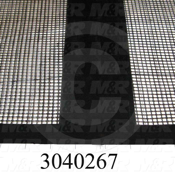 Mesh Conveyor Belt, Fiberglass, Black, With Flap, 48" Width, 120 in. Length