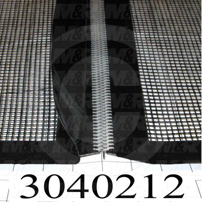 Mesh Conveyor Belt, Fiberglass, Black, With Flap, 48" Width, 192 in. Length