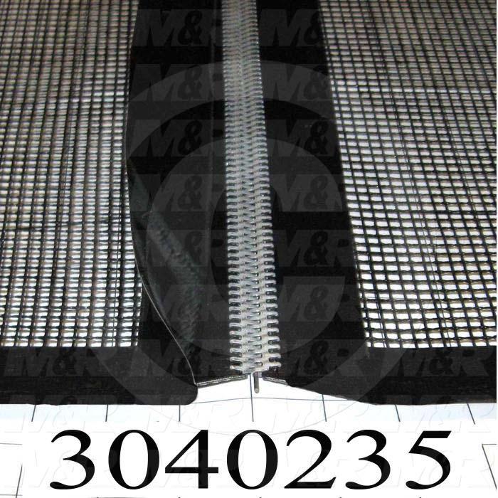 Mesh Conveyor Belt, Fiberglass, Black, With Flap, 48" Width, 327" Length