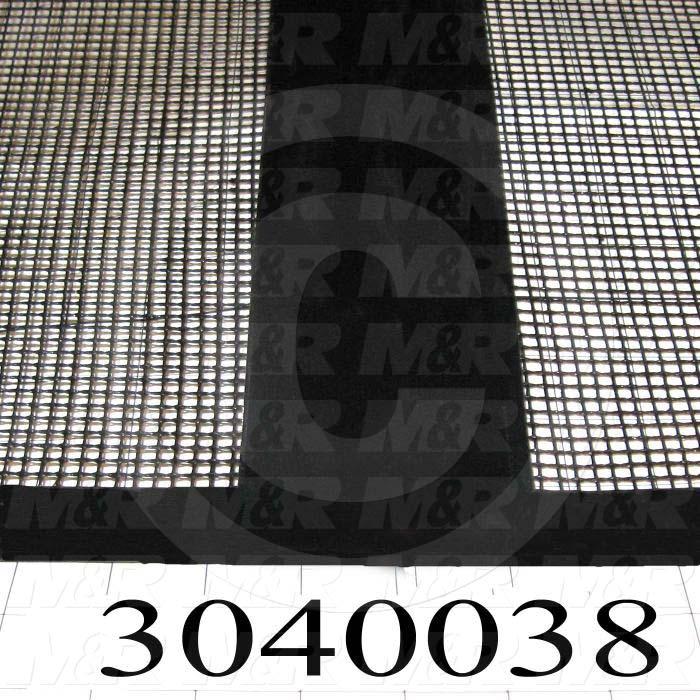 Mesh Conveyor Belt, Fiberglass, Black, With Flap, 48" Width, 384" Length