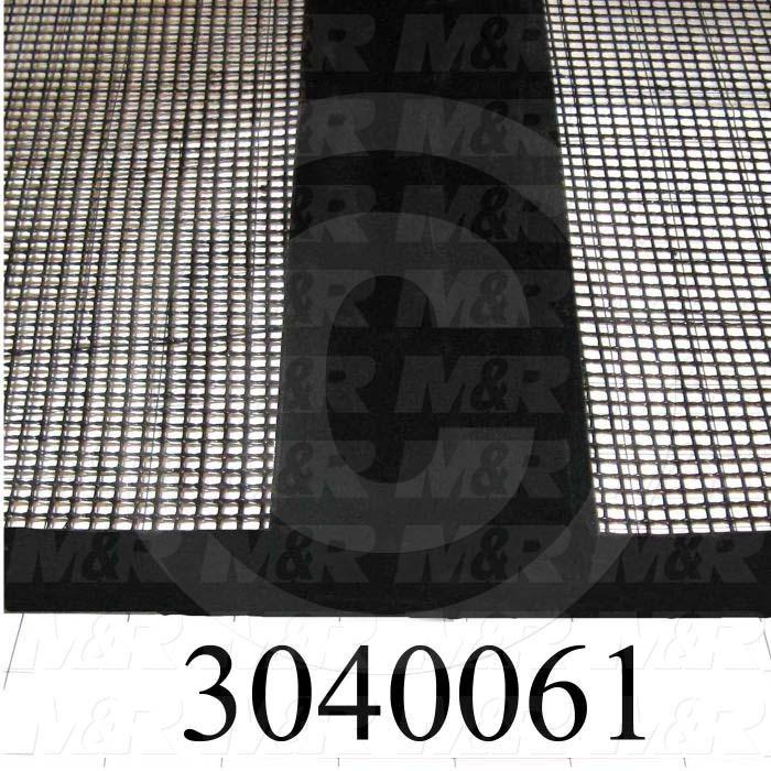 Mesh Conveyor Belt, Fiberglass, Black, With Flap, 48" Width, 387 in. Length