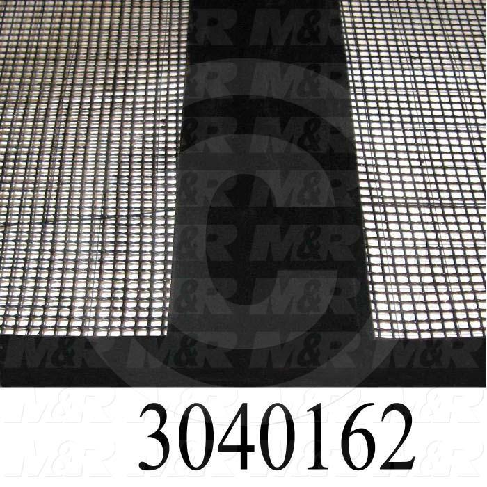 Mesh Conveyor Belt, Fiberglass, Black, With Flap, 48" Width, 396 in. Length