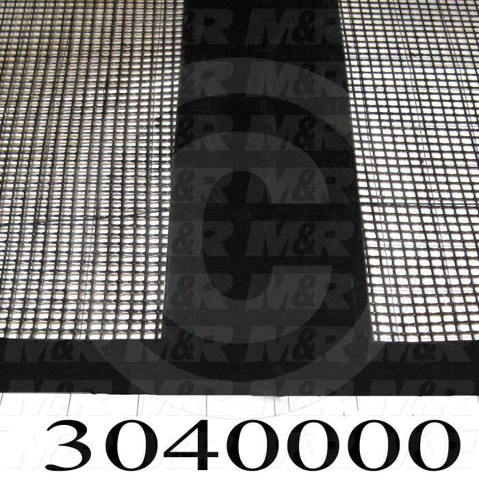 Mesh Conveyor Belt, Fiberglass, Black, With Flap, 48" Width, 471 in. Length