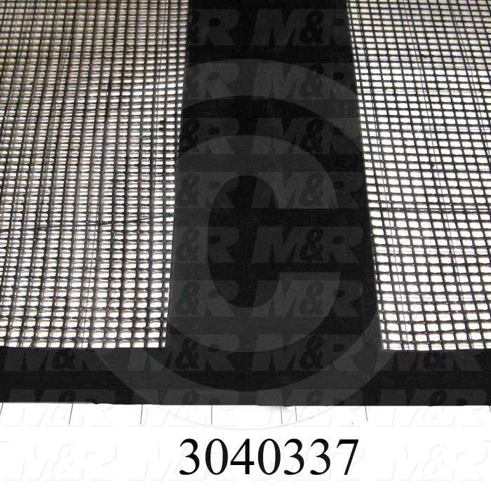 Mesh Conveyor Belt, Fiberglass, Black, With Flap, 48" Width, 483 in. Length