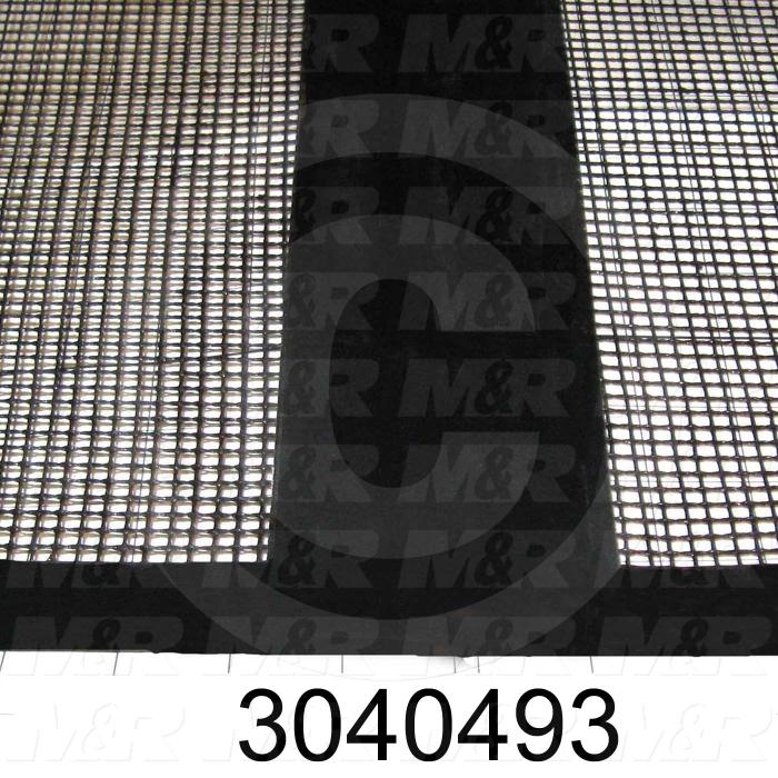Mesh Conveyor Belt, Fiberglass, Black, With Flap, 48" Width, 485" Length