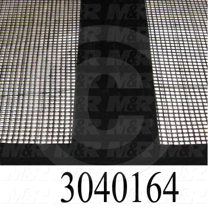 Mesh Conveyor Belt, Fiberglass, Black, With Flap, 48" Width, 582" Length