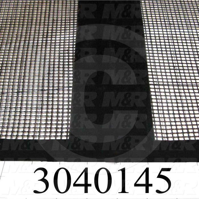 Mesh Conveyor Belt, Fiberglass, Black, With Flap, 48" Width, 588 in. Length