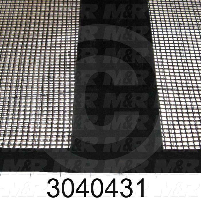 Mesh Conveyor Belt, Fiberglass, Black, With Flap, 48" Width, 593" Length