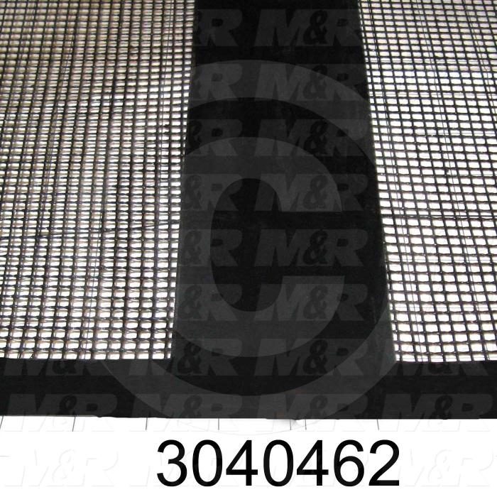 Mesh Conveyor Belt, Fiberglass, Black, With Flap, 48" Width, 612" Length
