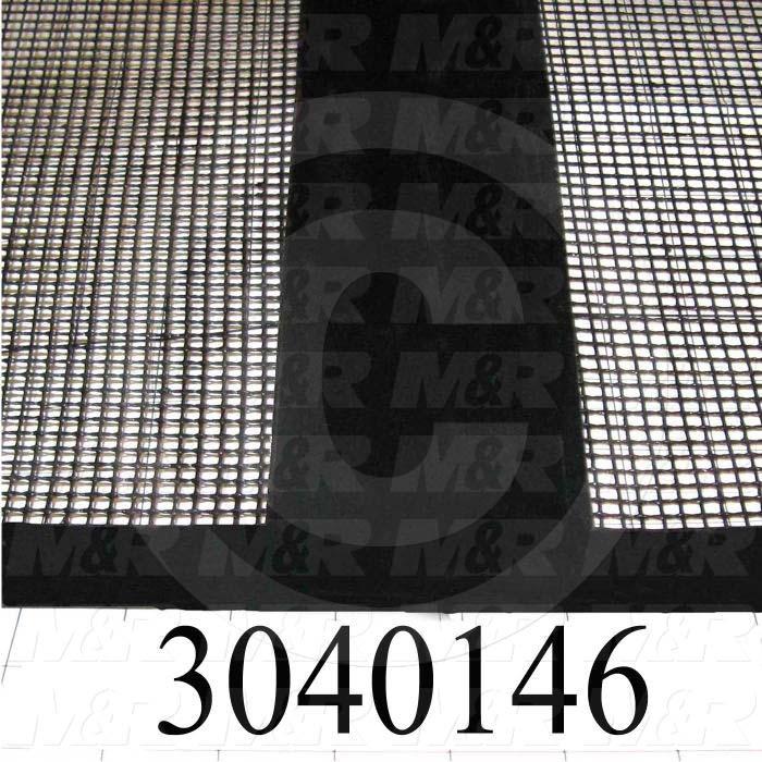 Mesh Conveyor Belt, Fiberglass, Black, With Flap, 48" Width, 684 in. Length
