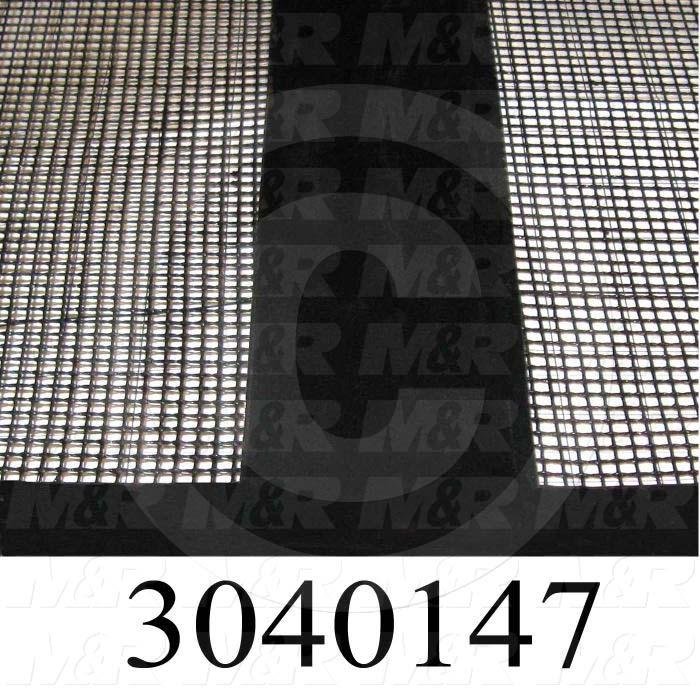 Mesh Conveyor Belt, Fiberglass, Black, With Flap, 48" Width, 780 in. Length