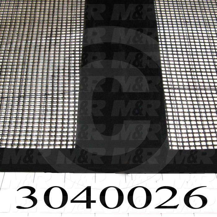 Mesh Conveyor Belt, Fiberglass, Black, With Flap, 60 in. Width, 384" Length