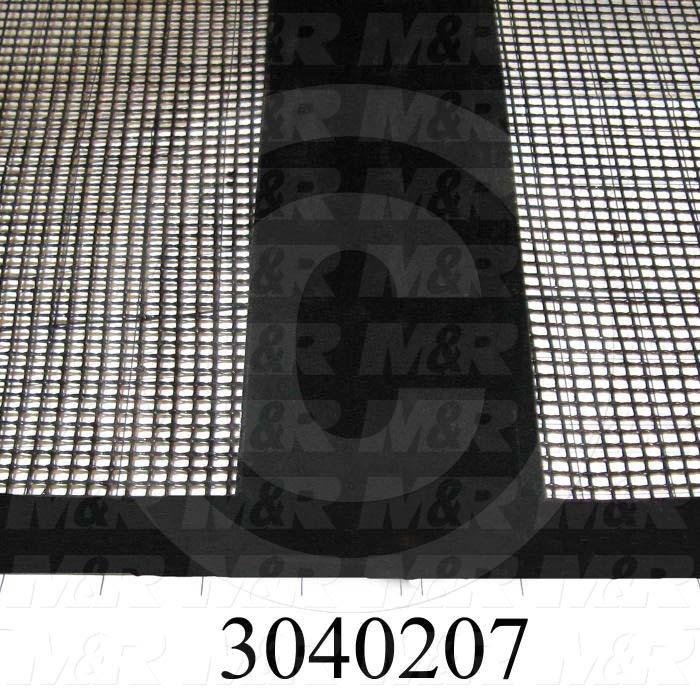 Mesh Conveyor Belt, Fiberglass, Black, With Flap, 60 in. Width, 396 in. Length