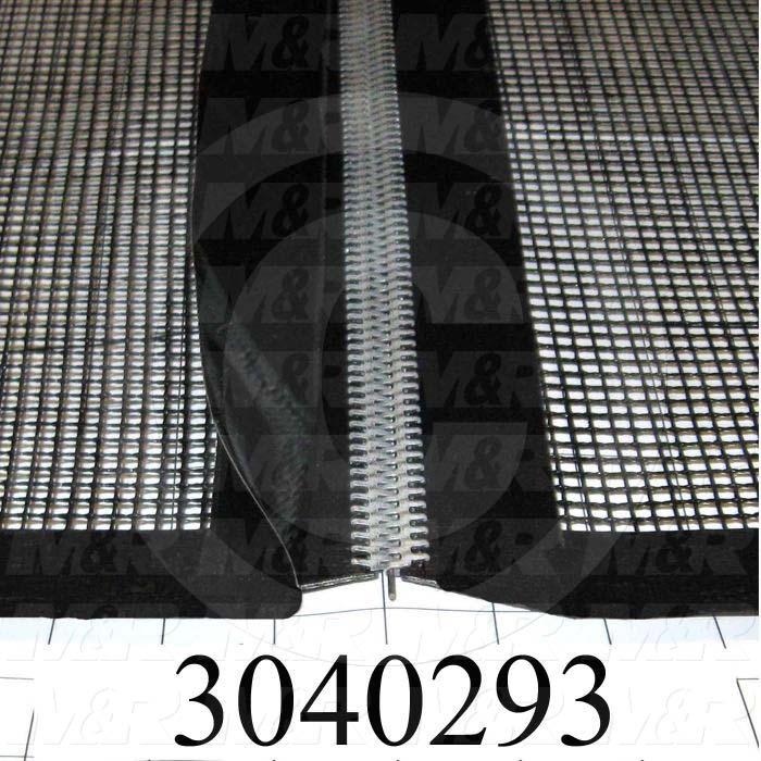 Mesh Conveyor Belt, Fiberglass, Black, With Flap, 60 in. Width, 492 in. Length