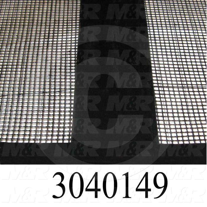 Mesh Conveyor Belt, Fiberglass, Black, With Flap, 60 in. Width, 588 in. Length