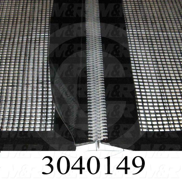 Mesh Conveyor Belt, Fiberglass, Black, With Flap, 60 in. Width, 588 in. Length