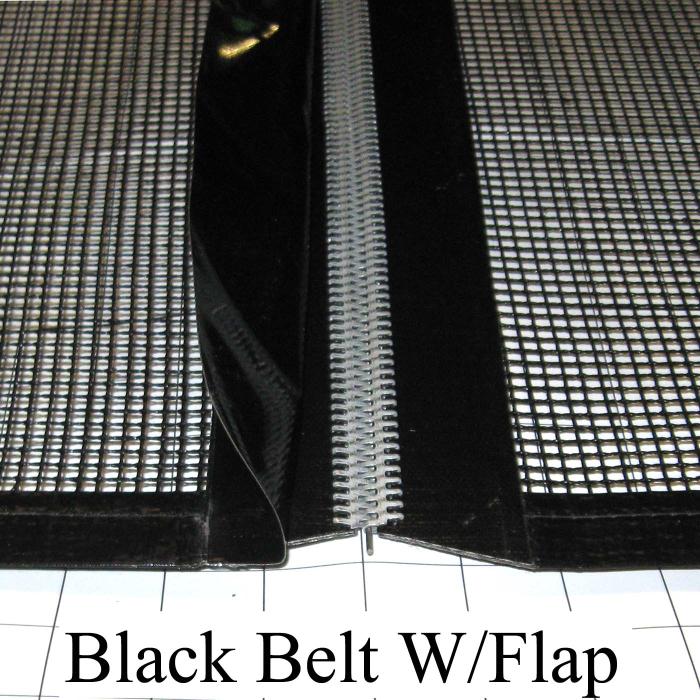 Mesh Conveyor Belt, Fiberglass, Black, With Flap, 60 in. Width, 590 in. Length