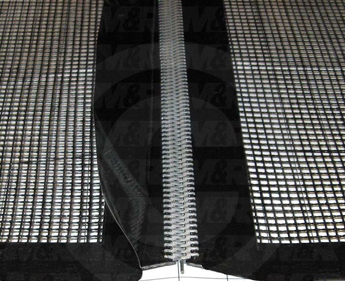 Mesh Conveyor Belt, Fiberglass, Black, With Flap, 60 in. Width, 596 in. Length, 28-44PTFE