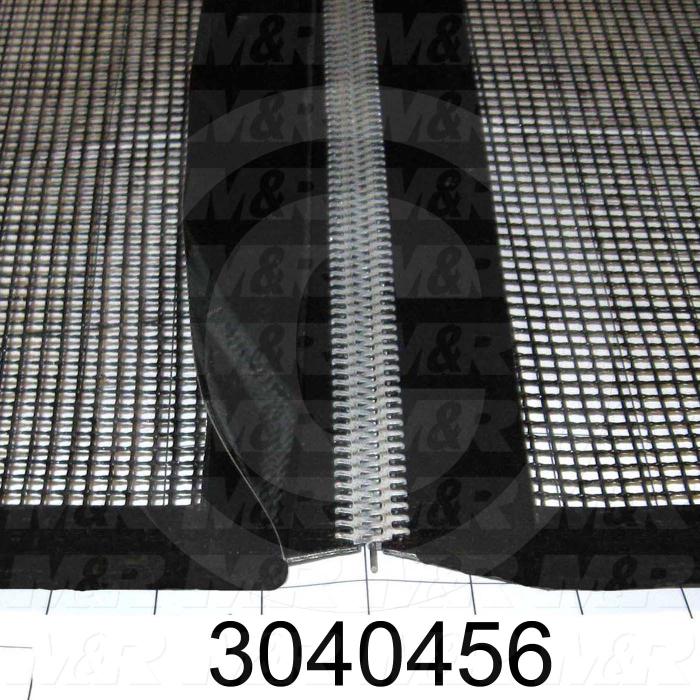 Mesh Conveyor Belt, Fiberglass, Black, With Flap, 60 in. Width, 608" Length