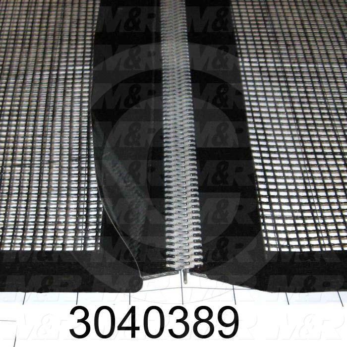 Mesh Conveyor Belt, Fiberglass, Black, With Flap, 60 in. Width, 636 in. Length