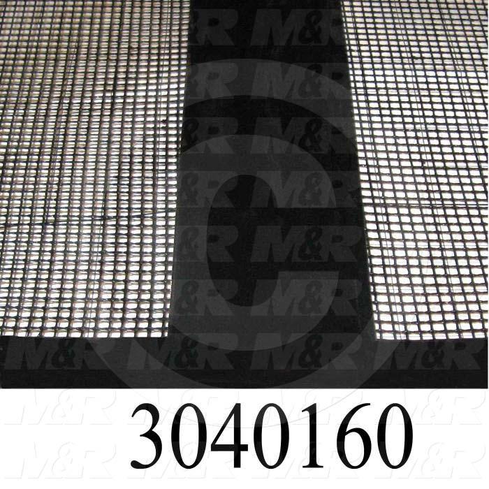 Mesh Conveyor Belt, Fiberglass, Black, With Flap, 60 in. Width, 684 in. Length