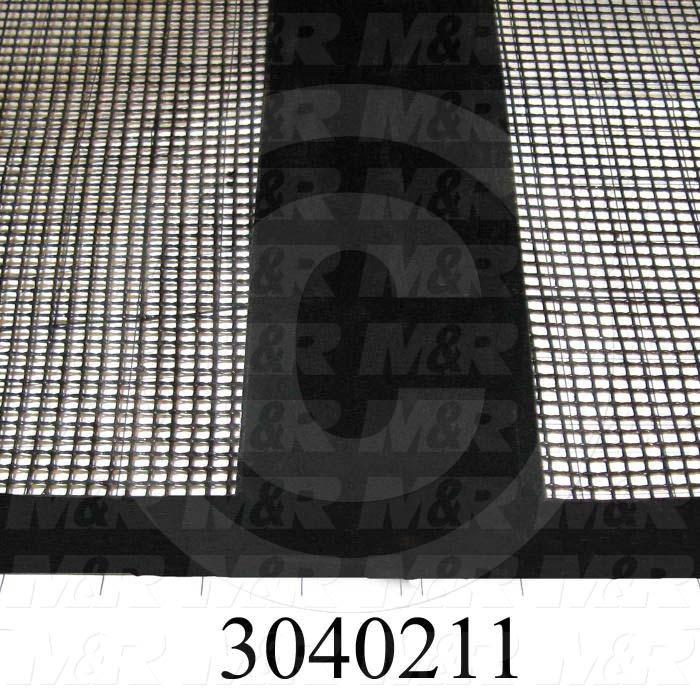 Mesh Conveyor Belt, Fiberglass, Black, With Flap, 60 in. Width, 96 in. Length